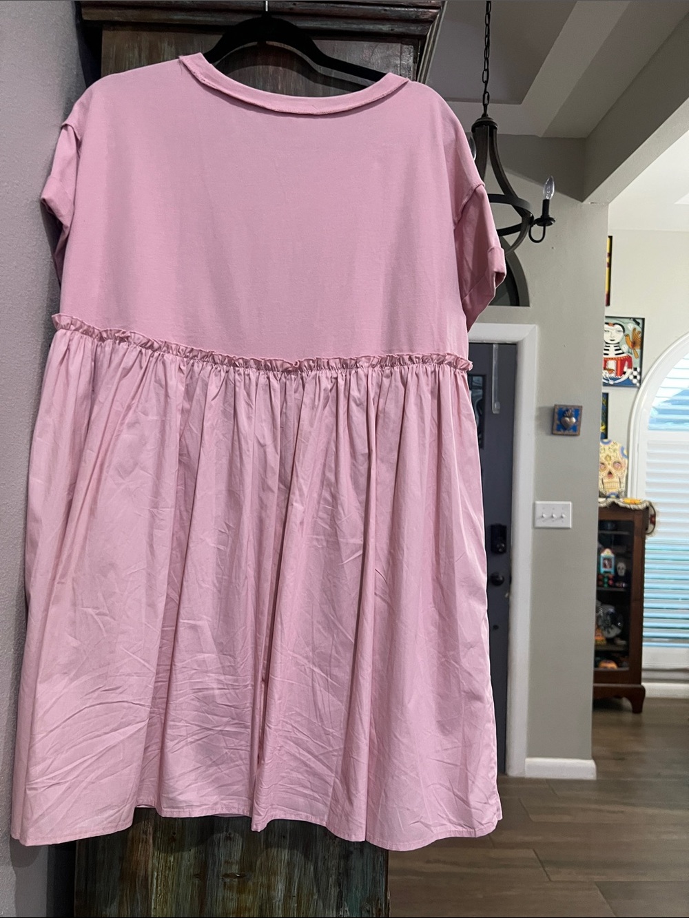 Pink Ruffled Babydoll ladies Dress - Picture 5 of 7